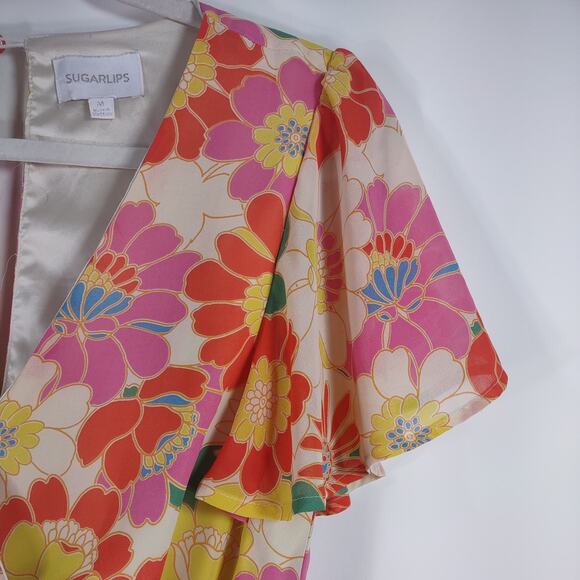 Sugar Lips Floral Romper, Size Medium - Picture 5 of 10